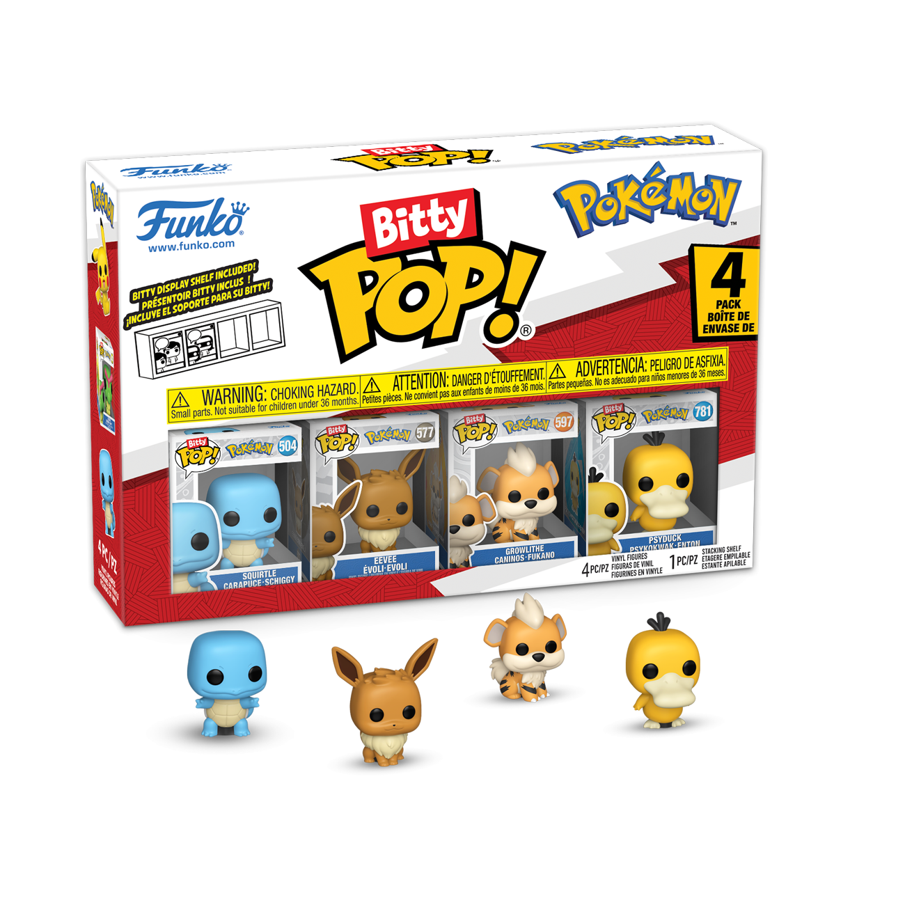 Blister 4 figuras Bitty POP Pokemon Squirtle