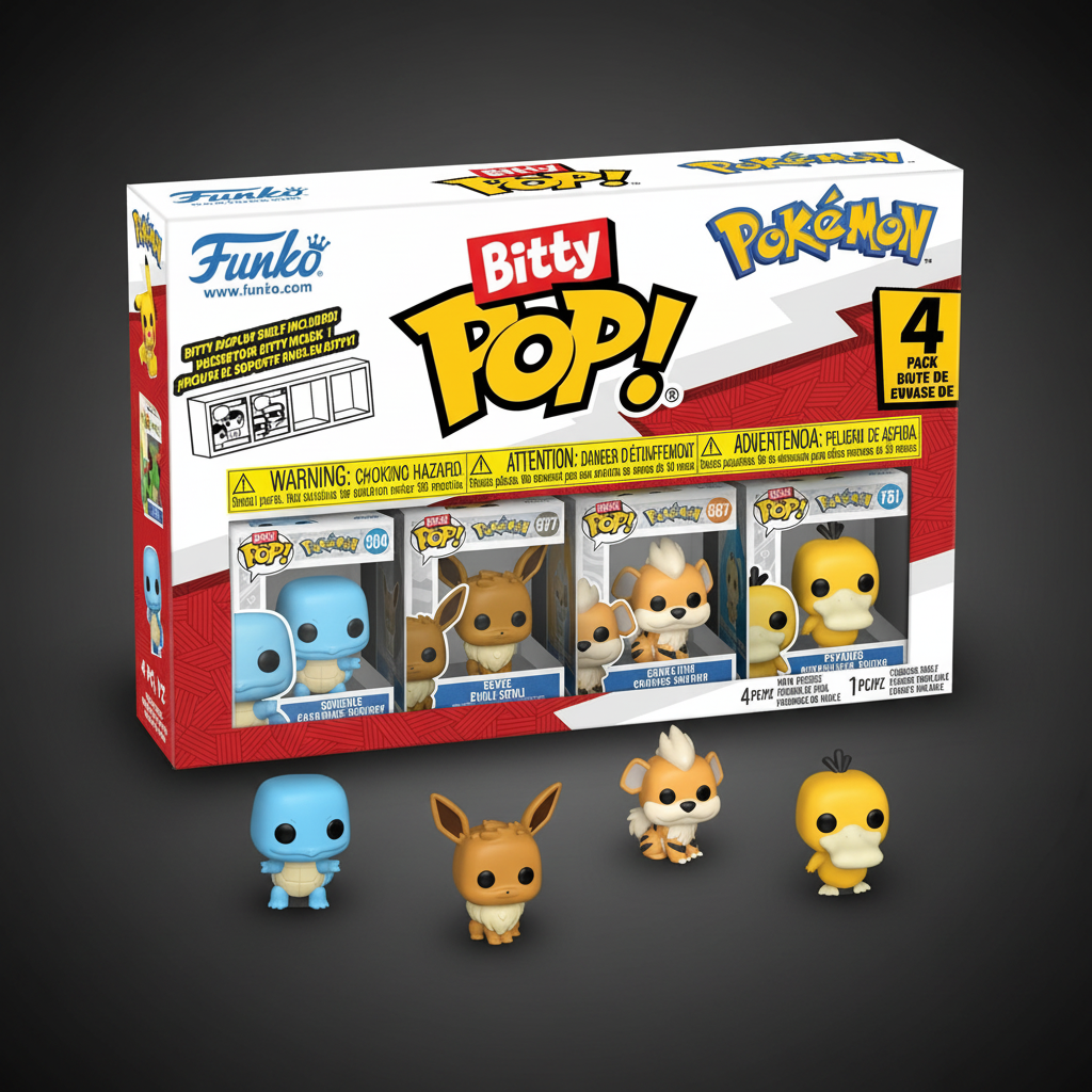 Bitty POP Pokémon Squirtle Pack 4 Funko minifiguras — PokeLine