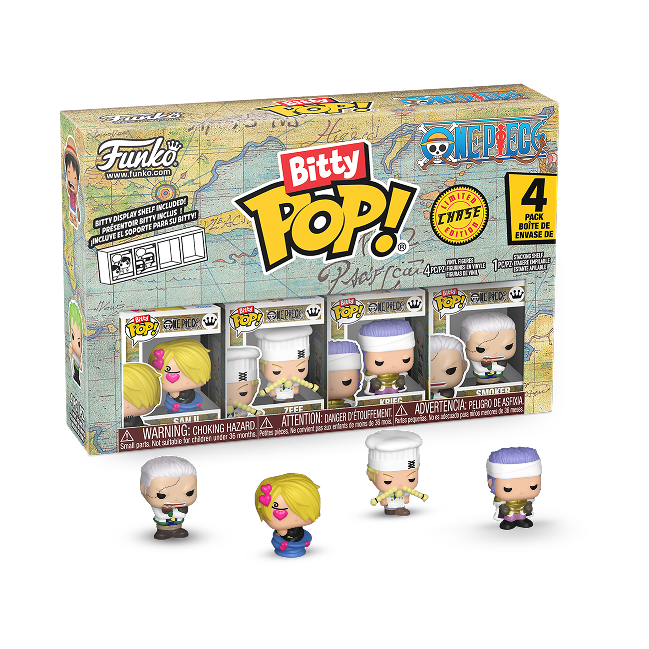 Blister 4 figuras Bitty POP One Piece Sanji